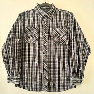 U.S. Polo Assn. Black and White Casual Button Down Shirt with Western Yoke